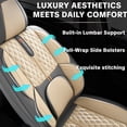 thumbnail image 2 of 2009 for Cadillac Dts Seat Cover, Light Taupe Car Seat Covers, Faux Leather 5 Piece Full Set Waterproof Suitable for All Seasons, Upgrade the Car's Interior, 2 of 9