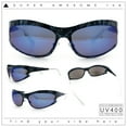 thumbnail image 2 of Color Camouflage Metal Frame Wrap Around Oval Sport Sunglasses Blue Brown Camo - Blue Mirror, 2 of 8