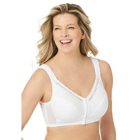 

Comfort Choice Women s Plus Size Front-Close Cotton Wireless Posture Bra Bra