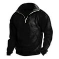 thumbnail image 3 of Huresd Men's 1/4 Zip Casual Comfort Golf Running Sweater Lightweight Soft Pullover Collar Sweatshirt Black XL, 3 of 3