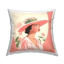 Stupell Industries Pastel Glam Fashionista Decorative Printed Throw Pillow, 18 x 18