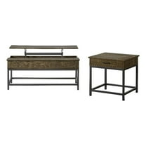 Byers 2-piece Lift Top Coffee and End Table Set Brown Oak