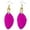 Hot Pink, variant on Retro Leaf Long Feather Drop Earrings, 12 Color Lightweight Boho Beach Holiday Dangling Ear Jewelry For Women Dating Party Gift