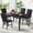 Black, variant on MIERES Marble Dining Table Set for 4, Faux Marble Kitchen Table and Chairs Set, Rectangle Dining Table with 4 Leather Dining Chairs, 5 Pieces Dinette Sets for Breakfast Nook, Apartment, Black