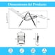 thumbnail image 4 of Silla Reclinable Plegable Costway Patio PP Blanca 7 Posiciones Reposapiés Cómodo, 4 of 9