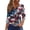 White, variant on Women's 250th Anniversary USA Shirt Patriotic American Flag Print V-Neck Button 3/4 Sleeve T-Shirt