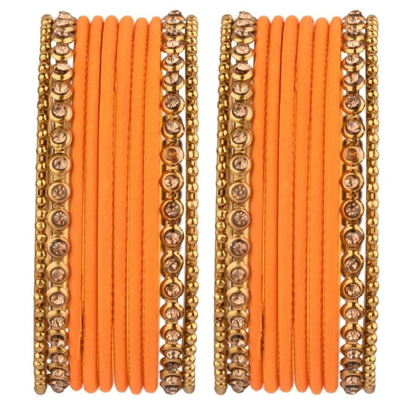 Efulgenz Indian Bangles for Women Metal Bangles One Dozen Plain Matte Finish Alloy Bangles with Crystal Oxidized Bangles Ball Beaded Bangles Bracelet Bollywood Fashion Statement Jewelry (20 Pcs)