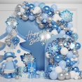 thumbnail image 3 of 12Pcs Snowflake Balloons Set for Winter Wonderland Decorations Blue White Snowflake Frozen Foil Balloons for New Year Birthday Theme Party Supplies, 3 of 4
