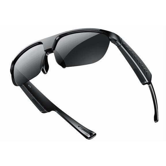 Bluetooth Glasses with Bluetooth Speaker-No Camera Smart Glasses UV Protection Polarized Sunglasses,Touch Control,Open Ear Headphones for Athletic & Outdoor, Unisex (Black Lens)