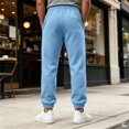 thumbnail image 6 of WULMLEO Men's Jogger Pants with Pockets Drawstring Tapered Athletic Sweatpants for Gym Running Casual Sky Blue L, 6 of 7