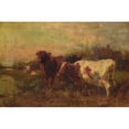 thumbnail image 2 of Charles Collins 24x17 Gold Ornate Framed and Double Matted Museum Art Print Titled - Cows at Pasture, 2 of 4