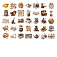 thumbnail image 5 of 35pcs-50pcs Retro Stickers Coffee Theme Bakery Decor for Laptops Notebooks Suitcases, 5 of 9