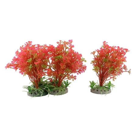 Fish Tank Aquarium Artificial Grass Plant Decor Fuchsia 14cm