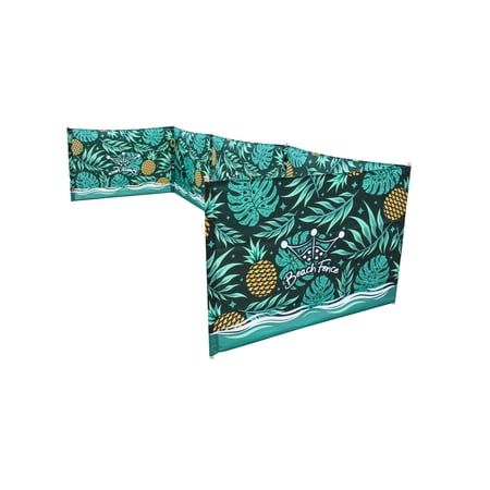 BEACH FENCE - Pineapple Oasis - 20 ft Beach Windscreen with Mallet & Carry Bag