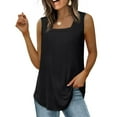 thumbnail image 2 of Yubnlvae Women's Square Neck Tank Top - 2025 Summer Casual Sleeveless Blouse - Trendy Basic Vest for Layering (S-XXL) (Black | L), 2 of 6