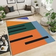 thumbnail image 2 of Retro Irregular Color Pattern Area Rug, Abstract Green Orange Geometric Art Kids Rugs, Washable Rug Non-Slip Breathable Durable For Kids Rug Teen Room Living Room Bedroom Sofa Mat, 2 of 7