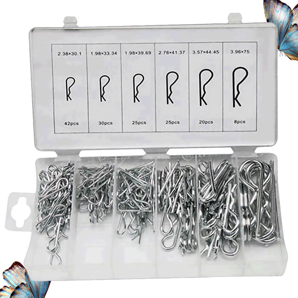 LABSERRON 150Pcs Small Cotter Pin Carbon Steel Durable Metal Replacement in White