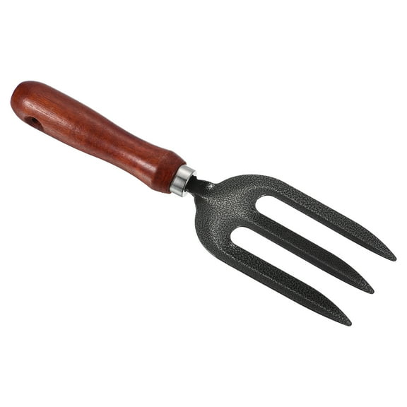 Uxcell 10.6" 3 Tines Hand Gardening Fork, Carbon Steel Thickened Hardened Digging Pitch Fork  for Backyard  Farm Planting, Grey 1