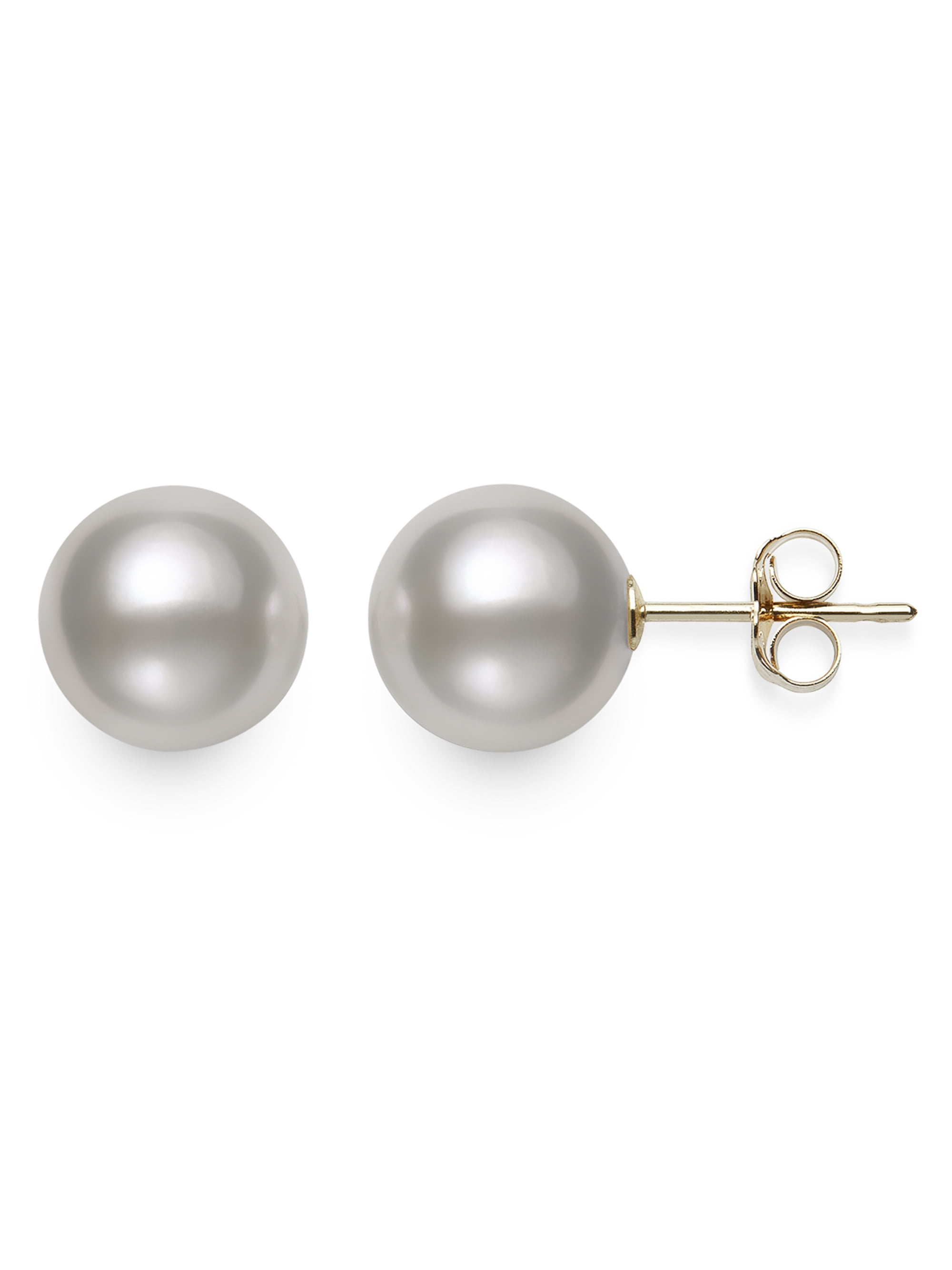 New AAA 10-12mm South Sea Pink  Pearl Earrings 14K YELLOW GOLD 