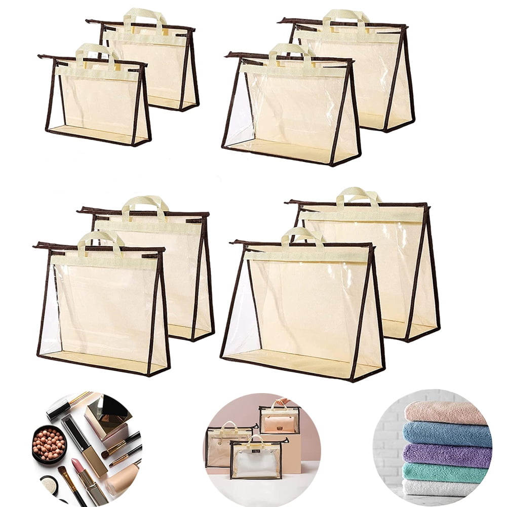 UDIYO Clear Handbag Storage Organizer, Dust Bags with Zipper and Handle