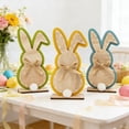 thumbnail image 4 of YWIYIUD 1PC Easter Rabbit Table Decorations Wooden Rabbit Spring Tiered Tray Decorations Farmhouse Rustic Table Centerpiece for Easter Home Spring Garden Party Tabletop Decor 6inch, 4 of 9
