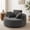 Gray, variant on TopComfy Oversized Round Chaise Lounge Chair 55 Inch Indoor Floor Sofa, Corduroy Upholstered Single Cloud Deep Seat Lounge for Living Room, Bedroom, or Apartment, Beige