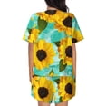 thumbnail image 3 of Picia Sunflowers With Green Leaves Pajamas Sets for Women Soft Short-Sleeved Pjs with Lounge Shorts Two Piece Sleepwear-XX-Large, 3 of 9