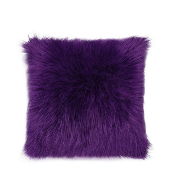 Fluffy Pillow Cushions Linen Throw Pillows for Couch Purple
