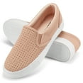 thumbnail image 4 of Womens Slip on Sneakers Comfortable Walking Shoes Perforated Fashion Sneaker in Pink, 4 of 7