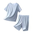 thumbnail image 4 of LONKITO Mens Pajama Sets, Short Sleeve T Shirts and Shorts Loungewear Sleepwear Summer Casual Pjs 2 Piece, 4 of 7