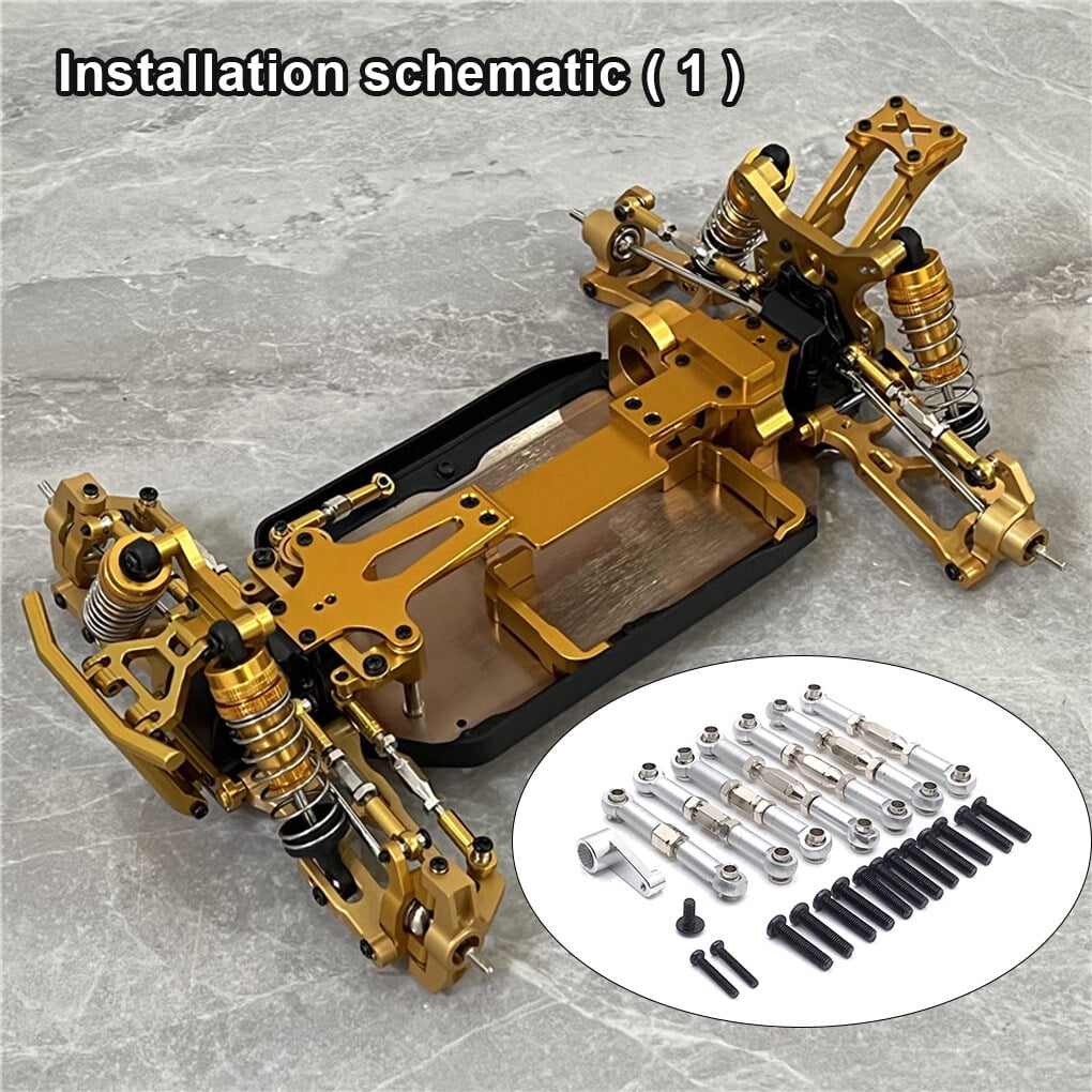 Remplacement De La Pièce De Rechange De Kit De Camion Jouet De Tige De Liaison Réglable De Bras Servo En Métal Pour WLtoys 144010 144001 Argent