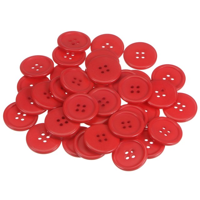Unique Bargains Boutons de Couture Ronds Plats en Résine Rouge à 4 Trous pour Vêtements et Bricolage (Lot de 100)