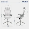 thumbnail image 5 of Nouhaus Ergo Fit High Back Ergonomic Mesh Office Chair with Adjustable Lumbar Support for Home Office & Study Room, White, 5 of 6