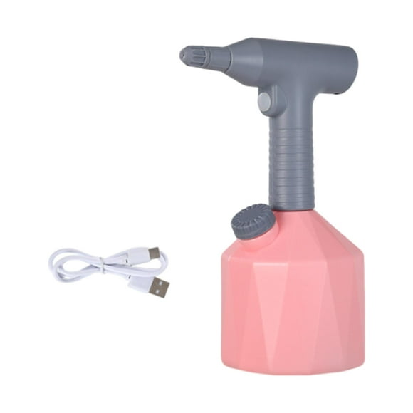 Pulverizador eléctrico, pulverizador de agua, botella para plantas, regadera de mano, rociador para riego de plantas vegetales 1L rosa