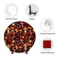 thumbnail image 4 of Daiia Warm Plants and Mushrooms Printed Pattern Ceramic Plate Dinner Plates Bone China Decorative Plates with Display Stand Art Ceramic Ornaments for Wall Hanging Decoration-8in, 4 of 6