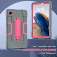 thumbnail image 4 of SaniMore Hybird Case for Samsung Galaxy Tab A9 Case 8.7" 2023 SM-T550 SM-P550, Rugged Heavy Duty Protective Shell Hidden Kickstand Dual Angle Stand Shockproof Anti-drop Cover, Gray+Rose, 4 of 6