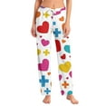 thumbnail image 2 of Hearthz Valentines Day Pajamas Women Pants Love Heart Graphic Pajama Pants for Women Drawstring Wide Leg Holidays Sleep Pants for Women, 2 of 7