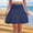 Navy women a line mini skirt a1, variant on Uscallm Women's Mini A-Line Skirts Solid Casual Beach Skirts Lightweight Summer Shorts Elastic Waist Flowy Travel Vacation Outfits, White M