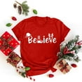 thumbnail image 5 of Christmas Shirt for Women Christmas Tree Graphic T-Shirts Believe Letter Print Tees Holiday Tops, 5 of 6