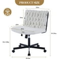 thumbnail image 2 of Home Office Desk Chair with Wheels, Wide Seat Criss Cross Design, Armless Swivel Makeup Vanity Chair, Modern Cross Legged Task Chair for Computer, Home Office & Study, 2 of 7