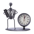 thumbnail image 1 of Milisten Retro Clock Iron Accordion Model Clock Table Clock without Battery for Home, 1 of 5