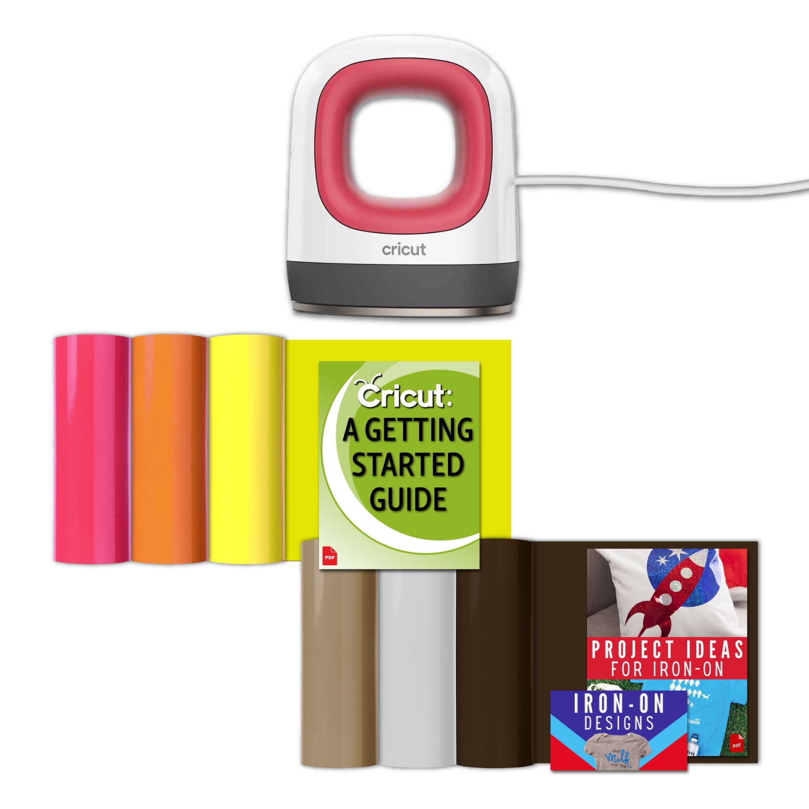 Cricut EasyPress Mini Heat Press Bundle with IronOn Rolls Raspberry, Mini Press