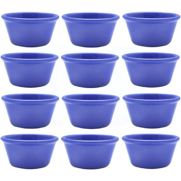 Truecraftware – Set of 12- Smooth Ramekin 4 oz. Purple Color Melamine - Individual Condiments Ramekins Portion Dipping Sauce