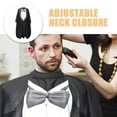 thumbnail image 2 of ColoMX Capa de peluquero para adultos Capa de corte de pelo profesional Capa de corte de pelo impermeable con cierre a presión Diseño de esmoquin realista Ideal para peluquerías y barberías, 2 of 7