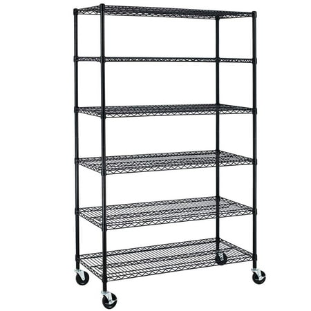 Nsf Wire Shelving Unit Heavy Duty Garage Storage Shelves Large Black Nsf Wire Shelving Unit Heavy Duty Garage Storage Shelves Large Black Metal Shelf Organizer 6 Tier