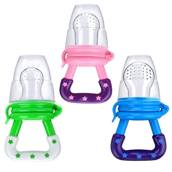 3PCS Baby Food Feeder Fruit Food Silicone Nipple Teething Toy Reusable Aching Gums Pacifier