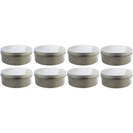 - Silver Metal Tin Containers with Screw Top Twist Lids - 16 oz (8 Pack)
