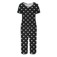 thumbnail image 3 of Womens Pajamas Set Short Sleeve V Neck Top with Capri Pants with Pockets Casual Sleepwear Pjs Loungewear Sets S-XXL, 3 of 6