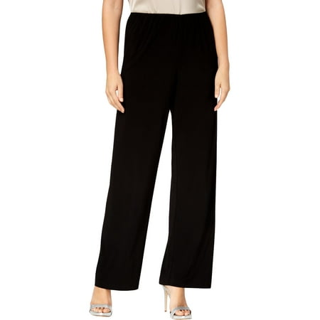 - Alex Evenings Womens Chiffon Dressy Wide Leg Pants Black L