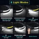 thumbnail image 4 of Linterna frontal LED recargable, paquete de 2, lámpara frontal de haz ancho de 230 ° con sensor de movimiento, linterna frontal liviana impermeable para acampar, caminar, correr, al aire lib, 4 of 5